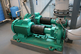 Group of Large Pump Units with motors attached